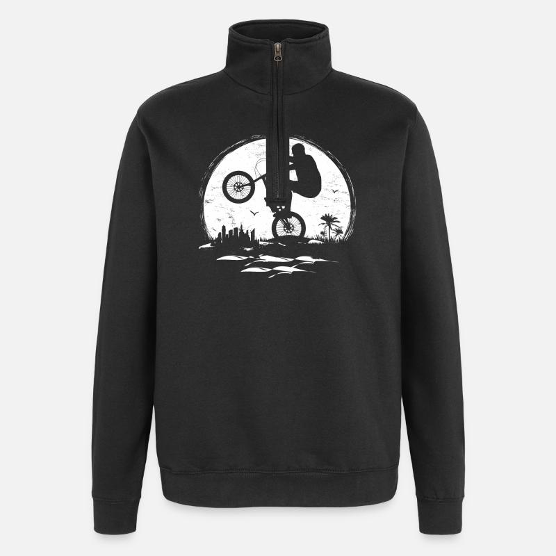 BMX Urban Artwork Mond - Quarter-Zip-Sweatshirt - Schwarz
