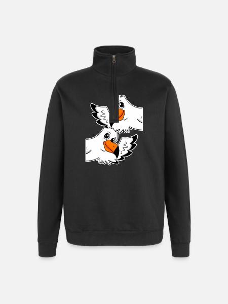 Seagull Seagulls - Quarter-Zip Sweatshirt - black