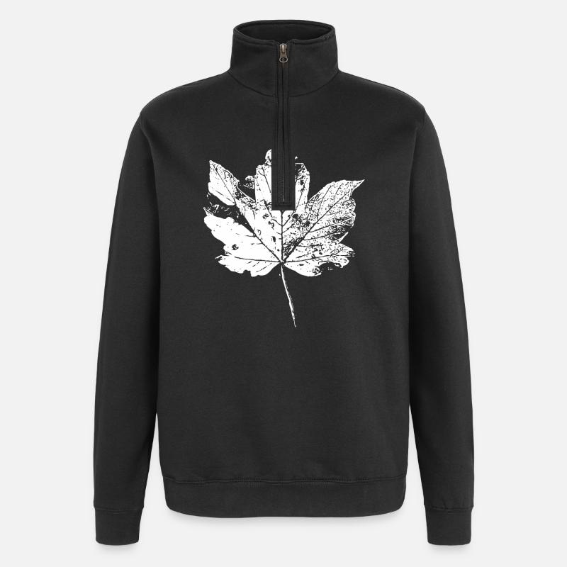 Leaf Autumn Leaf Foliage Autumn - Quarter-Zip Sweatshirt - black