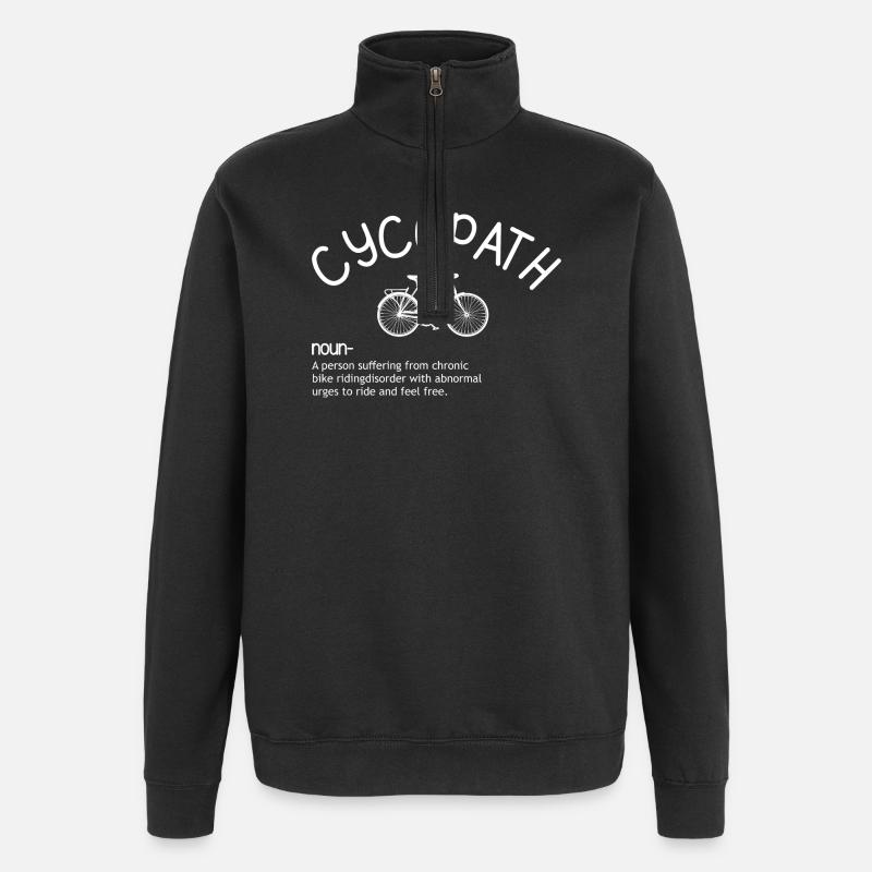 Cycopath Bicycle Obsession - Quarter-Zip Sweatshirt - black