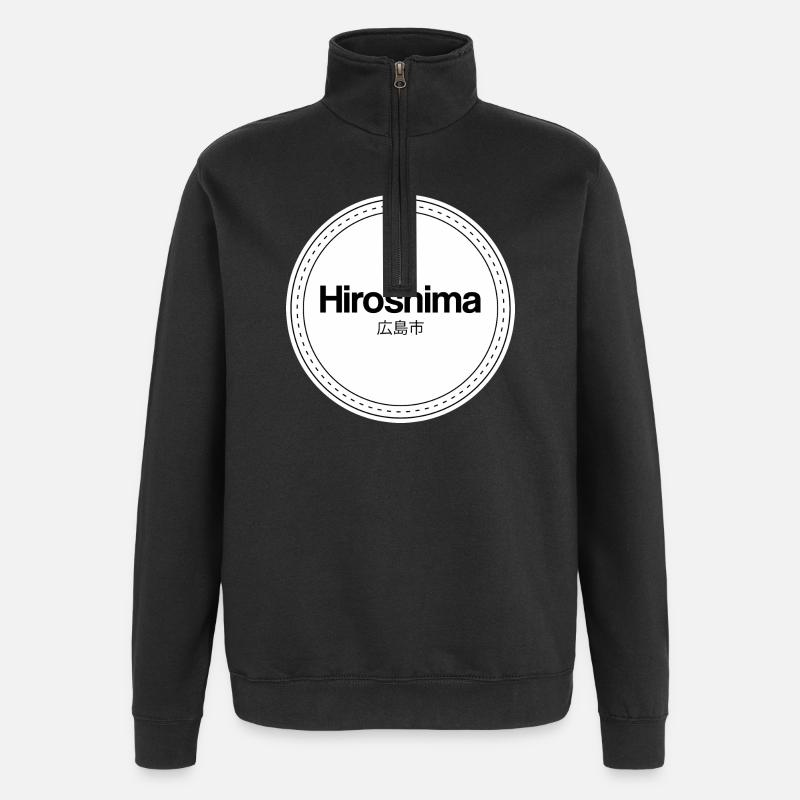 Logo du timbre d’Hiroshima - Sweat à zip 1/4 - noir