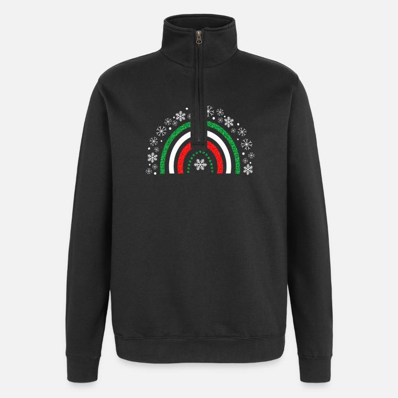 Christmas rainbow glitter to customize - Quarter-Zip Sweatshirt - black