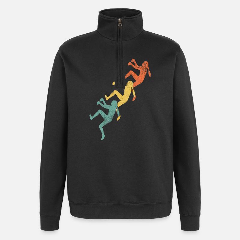 Klettern Mädchen Kletterer - Quarter-Zip-Sweatshirt - Schwarz