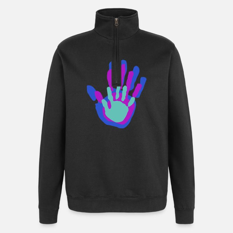 Maman, Papa et Moi Palms - Sweat à zip 1/4 - noir