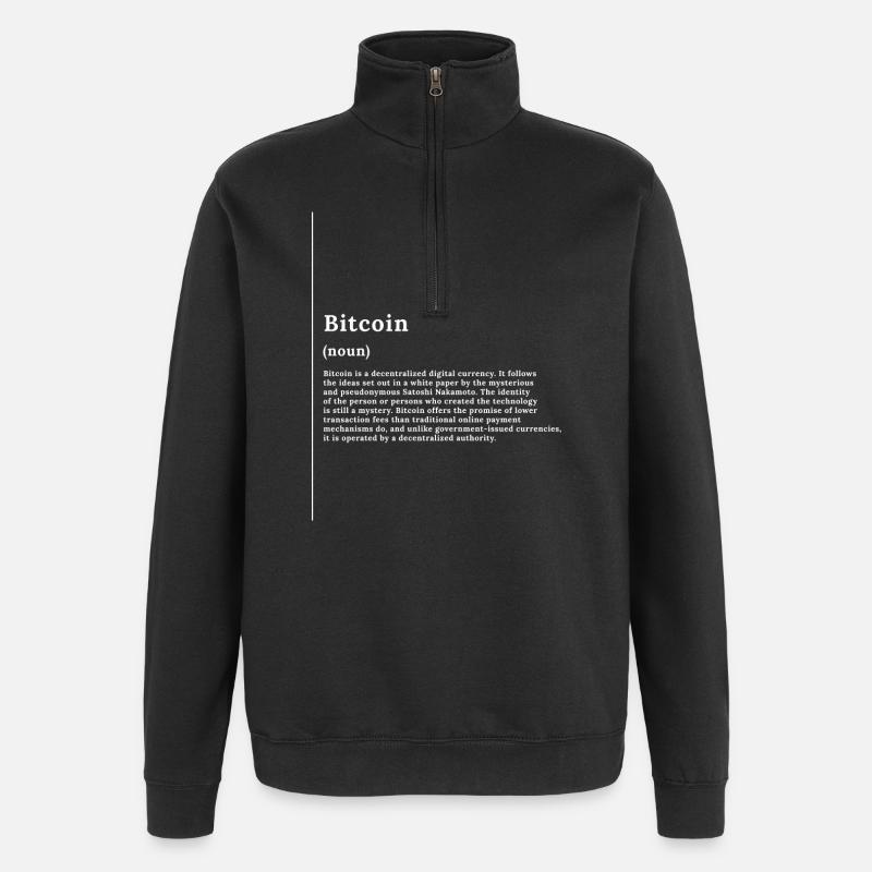 Bitcoin Monochrome Glyph Tee - Quarter-Zip Sweatshirt - black