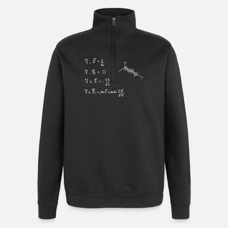 Équations de Maxwell - Sweat à zip 1/4 - noir