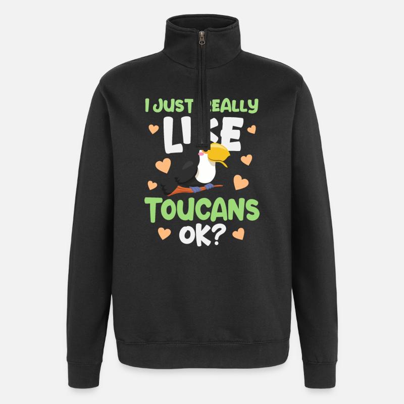 Tukan Vogel Toucan - Quarter-Zip-Sweatshirt - Schwarz