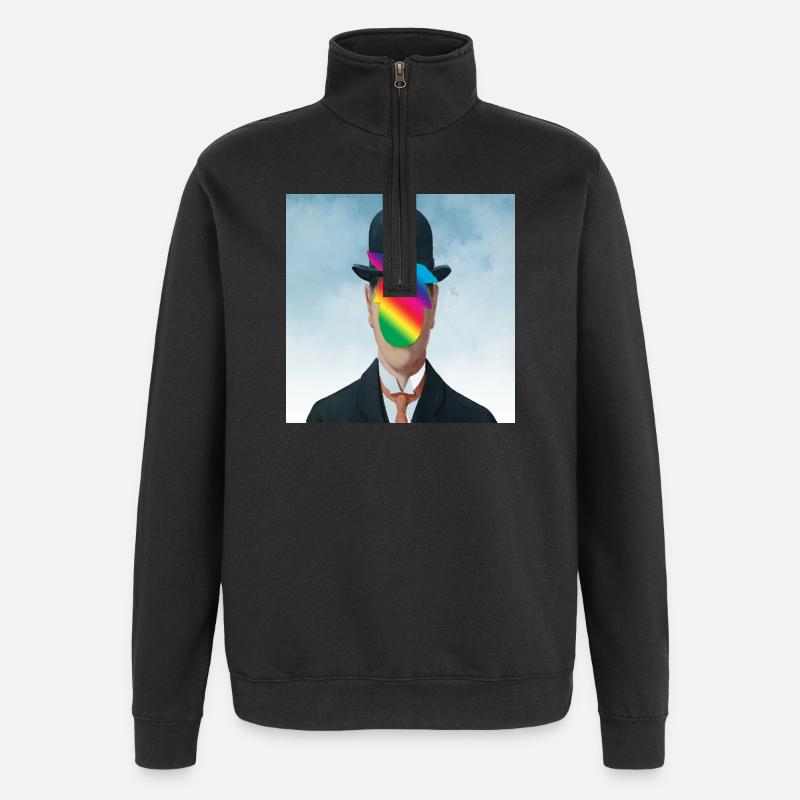 Arc-en-ciel Apple-Man - Sweat à zip 1/4 - noir