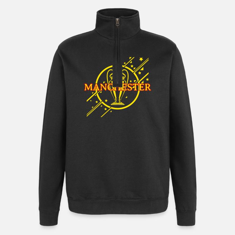Jaune de Manchester - Sweat à zip 1/4 - noir