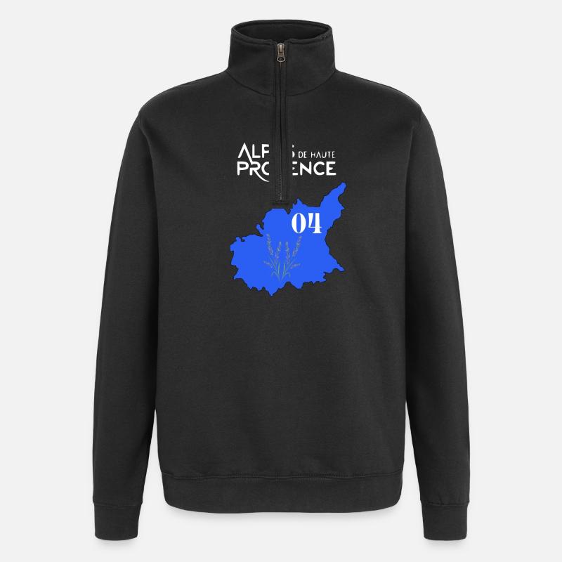 Alpes de haute-provence - Sweat à zip 1/4 - noir