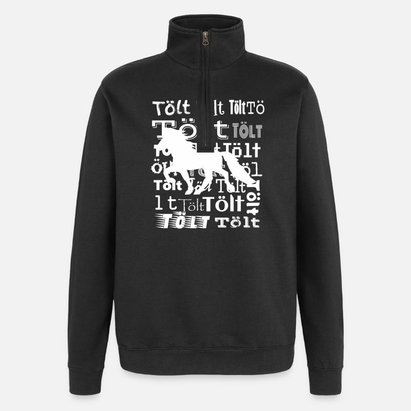 Edles Islandpferd Tölt Statement - Quarter-Zip-Sweatshirt - Schwarz