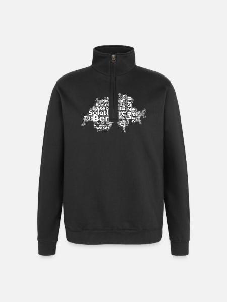 Switzerland dialect white - Quarter-Zip Sweatshirt - black
