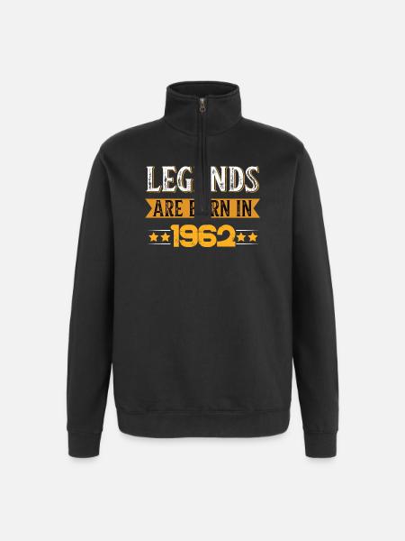 Timeless retro style with 1962 logo - Quarter-Zip Sweatshirt - black