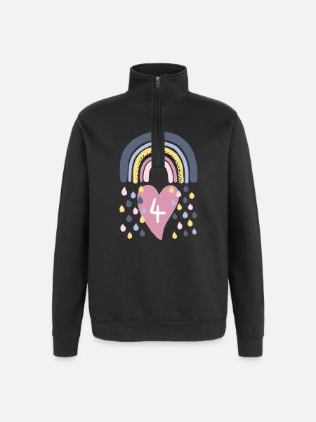 Rainbow 4th Birthday - Quarter-Zip Sweatshirt - black