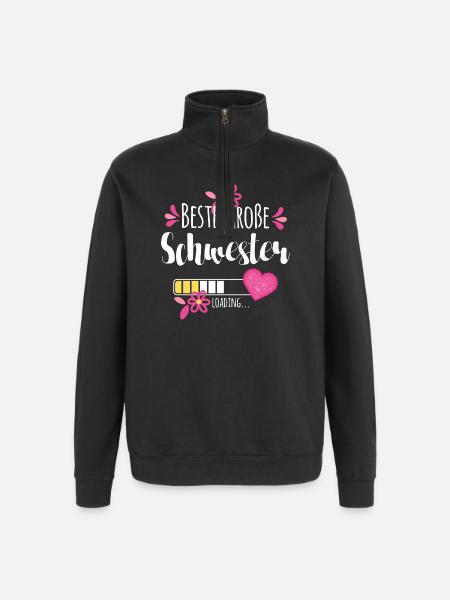 Beste Große Schwester Loading - Quarter-Zip-Sweatshirt - Schwarz