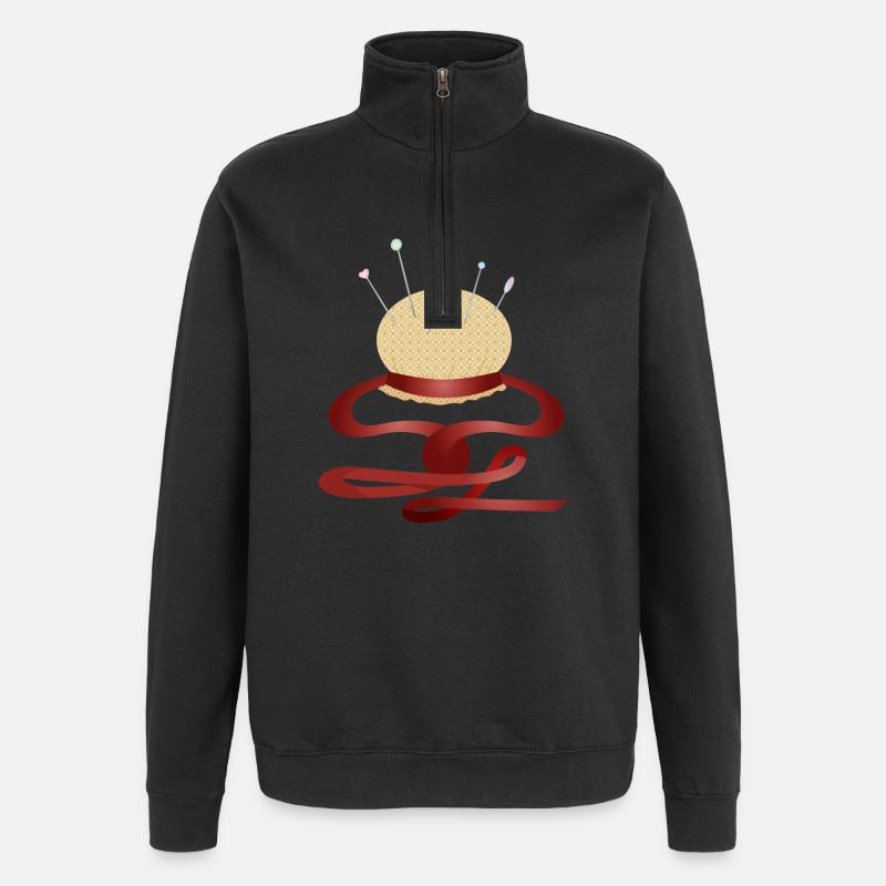 coussin d’épingle nostalgique avec épingles - Sweat à zip 1/4 - noir