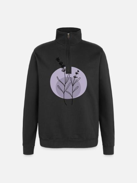 Lavender black purple - Quarter-Zip Sweatshirt - black