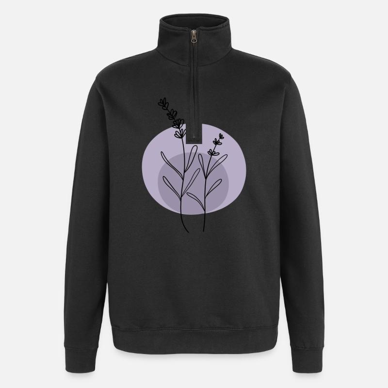 Lavande noir violet - Sweat à zip 1/4 - noir
