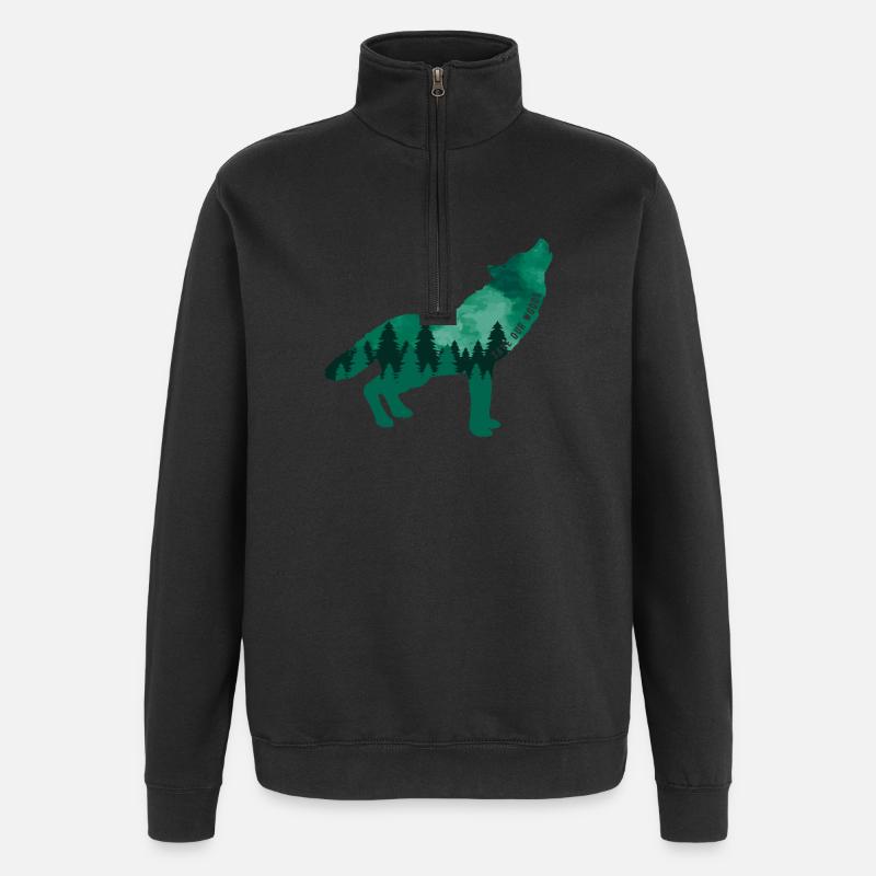 Climate Change Environmental Protection Wolf - Quarter-Zip Sweatshirt - black