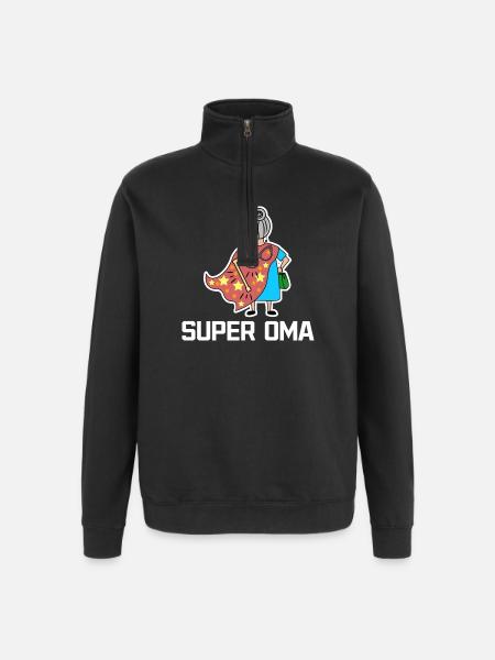 Superoma Brille Großmama Oma Statement Großmutter - Quarter-Zip-Sweatshirt - Schwarz
