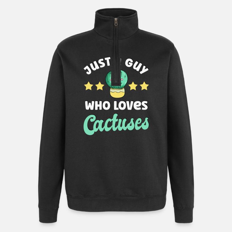 Cactus Cacti - Sweat à zip 1/4 - noir