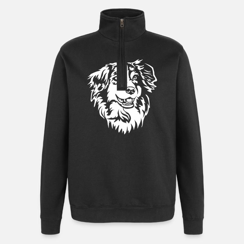Australian Shepherd Head "Black Edition" - Quarter-Zip Sweatshirt - black