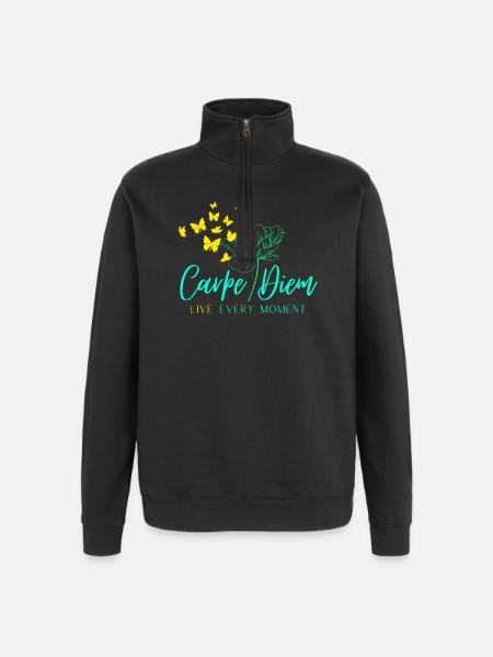 Carpe Diem VIVEZ CHAQUE INSTANT - Sweat à zip 1/4 - noir