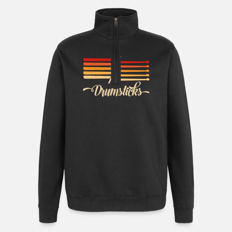 Drummer Drumsticks " Drumsticks » - Sweat à zip 1/4 - noir