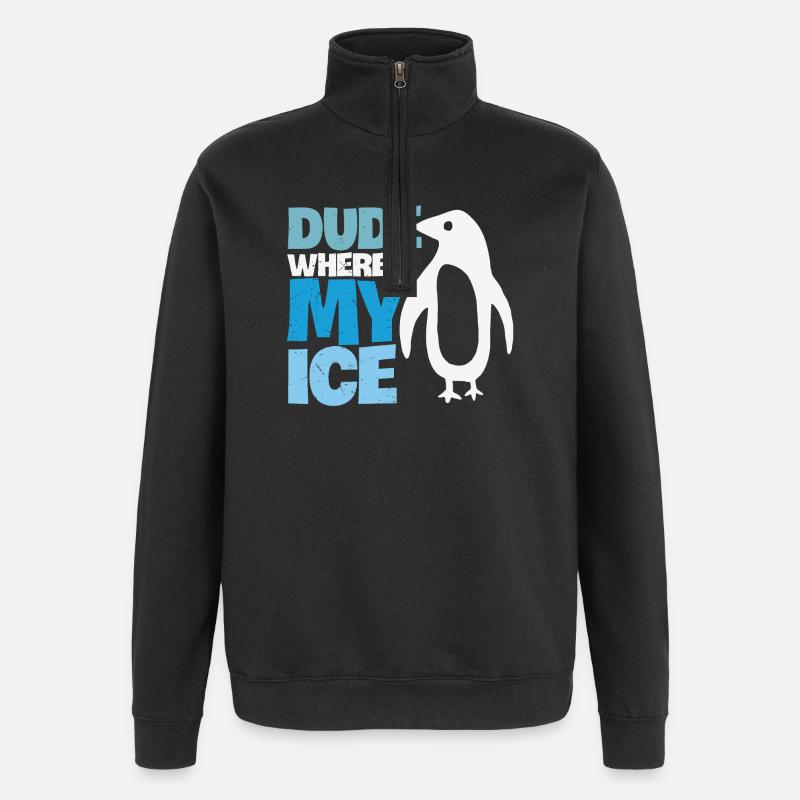 Pingouin Réchauffement climatique Changement climatique - Sweat à zip 1/4 - noir