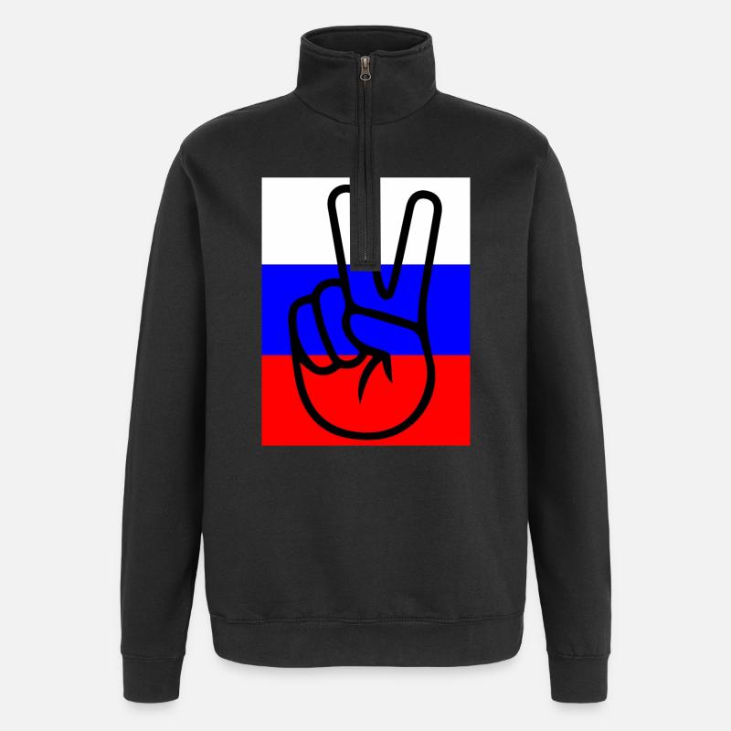 Frieden mit Russland - Quarter-Zip-Sweatshirt - Schwarz