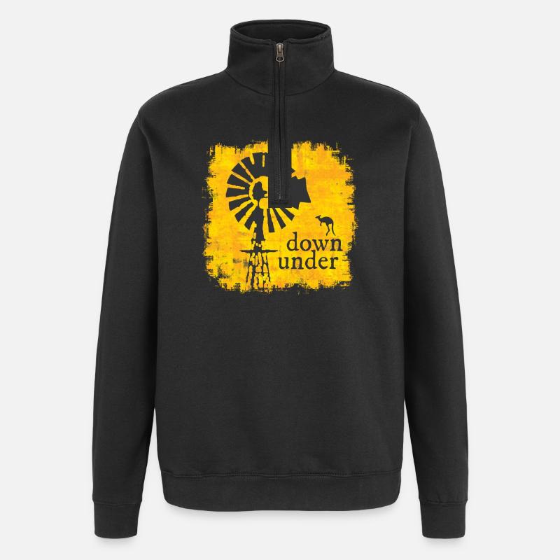 Australie - Sweat à zip 1/4 - noir