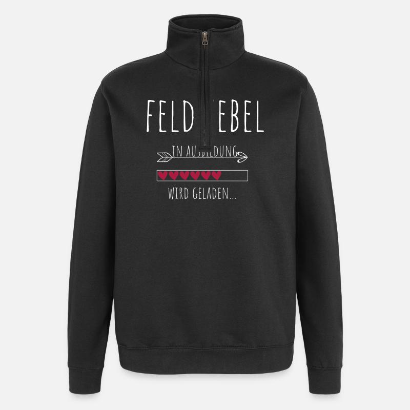 Feldwebel Ausbildung Geschenk - Quarter-Zip-Sweatshirt - Schwarz