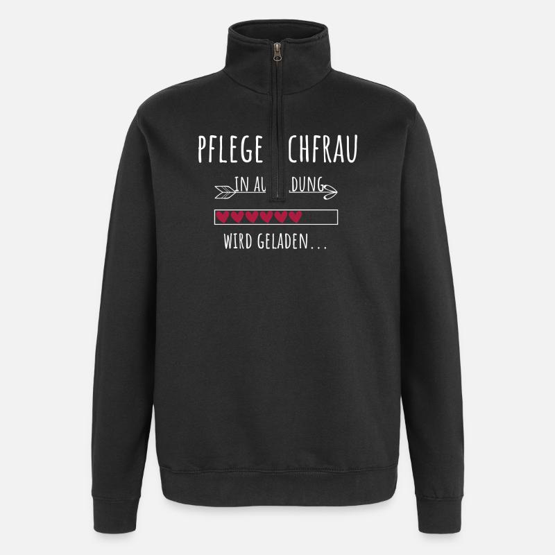 Pflegefachfrau in Ausbildung Geschenk - Quarter-Zip-Sweatshirt - Schwarz