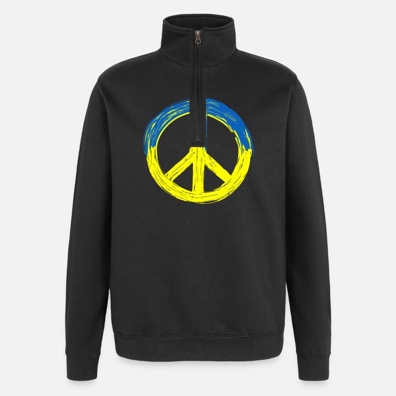 Paix pour l’Ukraine - Sweat à zip 1/4 - noir