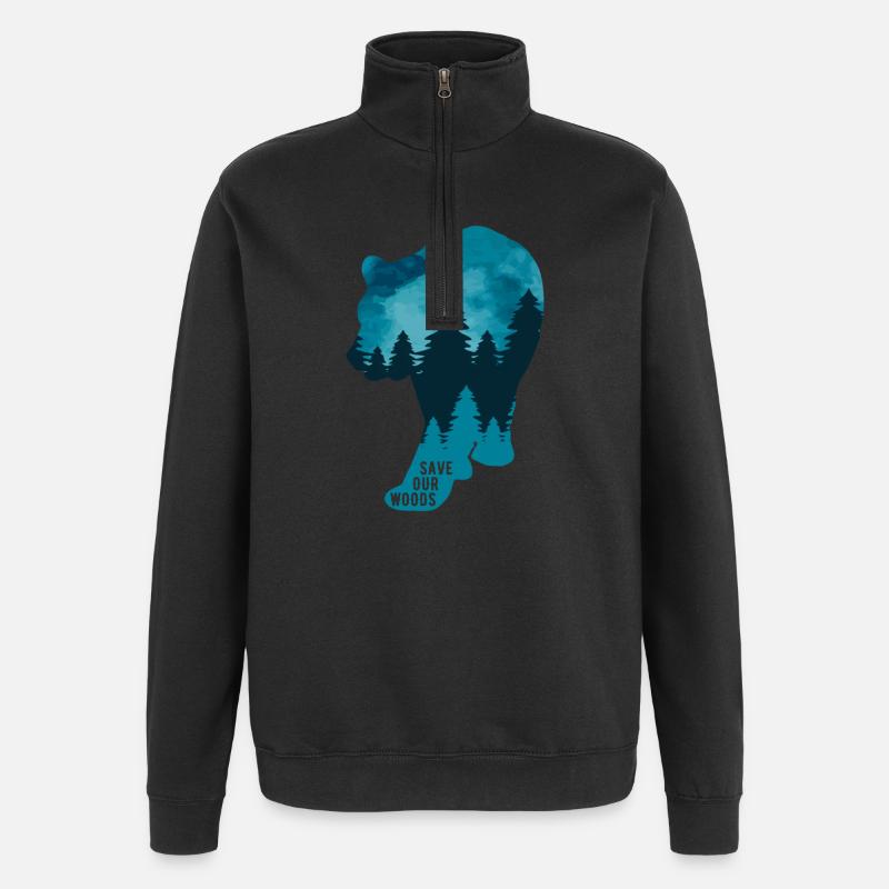 Climate Change Environmental Protection Bear - Quarter-Zip Sweatshirt - black