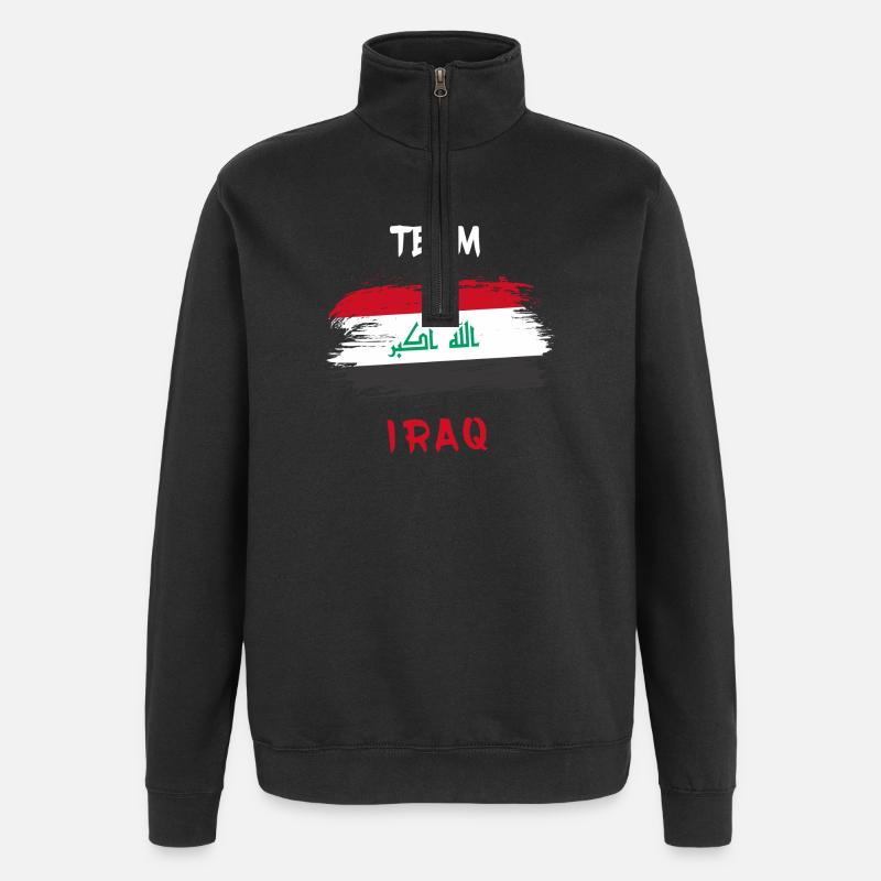 Drapeau de l'équipe irakienne - Sweat à zip 1/4 - noir