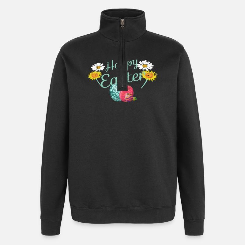 Joyeuses Pâques - Sweat à zip 1/4 - noir