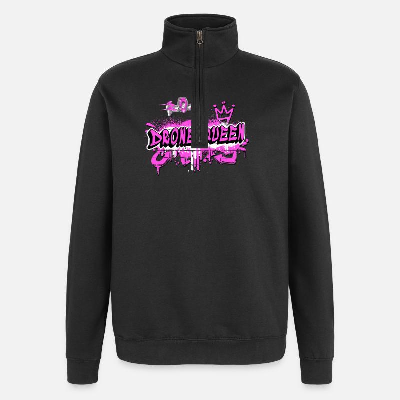 Drones queen design - Quarter-Zip Sweatshirt - black