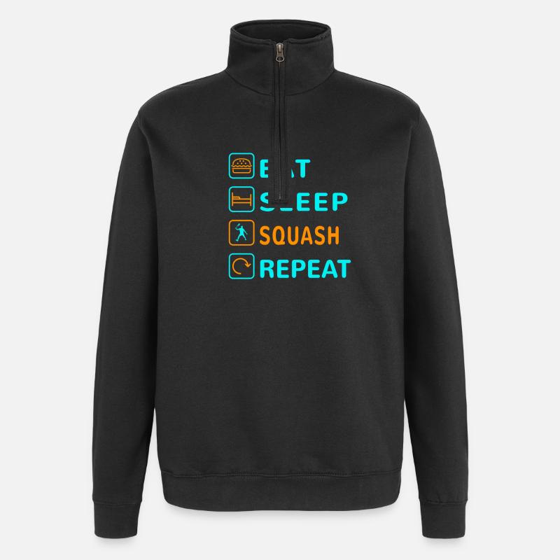 Eat. Sleep. Squash. Repeat Design - Quarter-Zip Sweatshirt - black