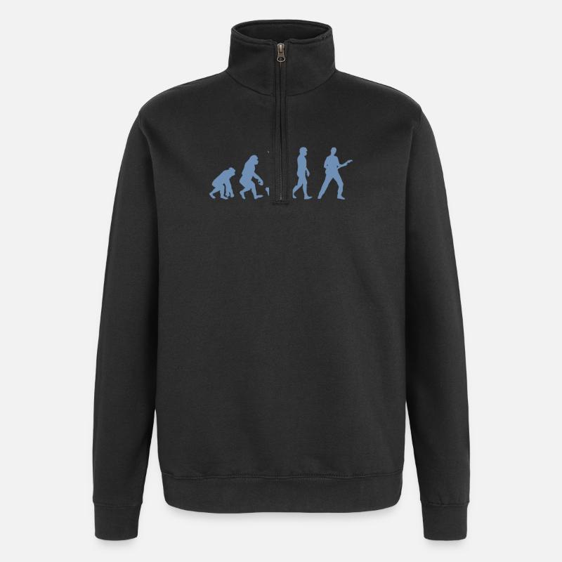Evolution Gitarre Bassist - Quarter-Zip-Sweatshirt - Schwarz