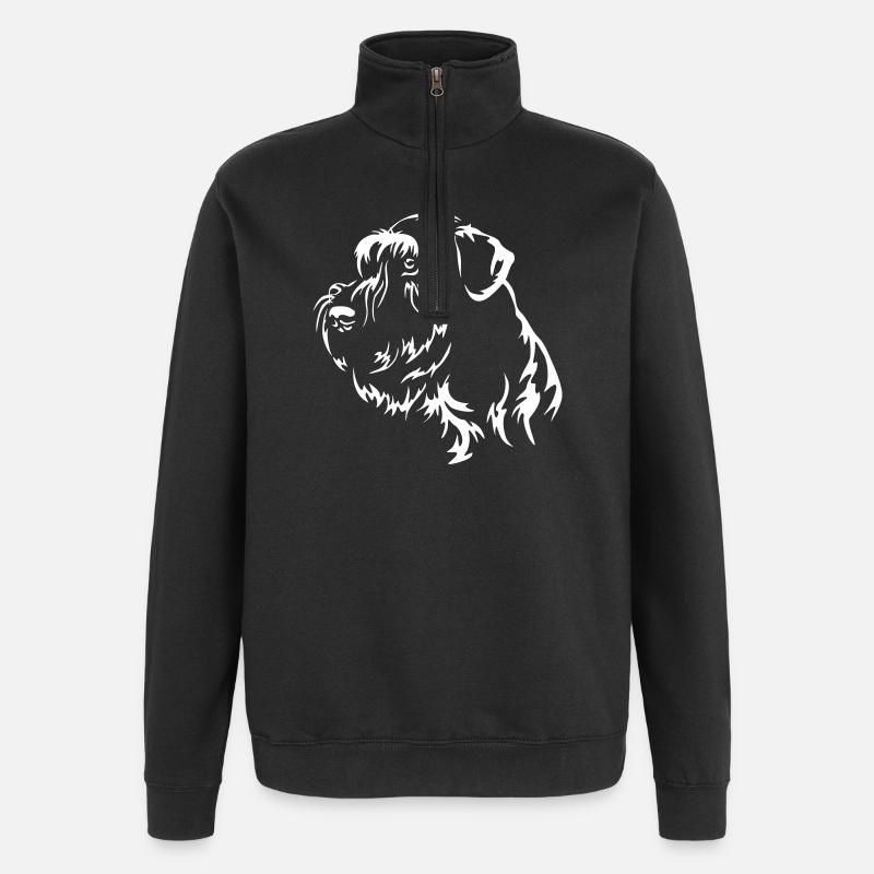 Riesenschnauzer Kopf "Black Edition" - Quarter-Zip-Sweatshirt - Schwarz
