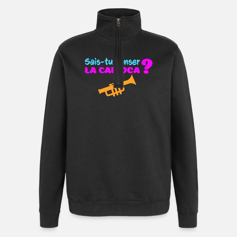 carioca - Sweat à zip 1/4 - noir