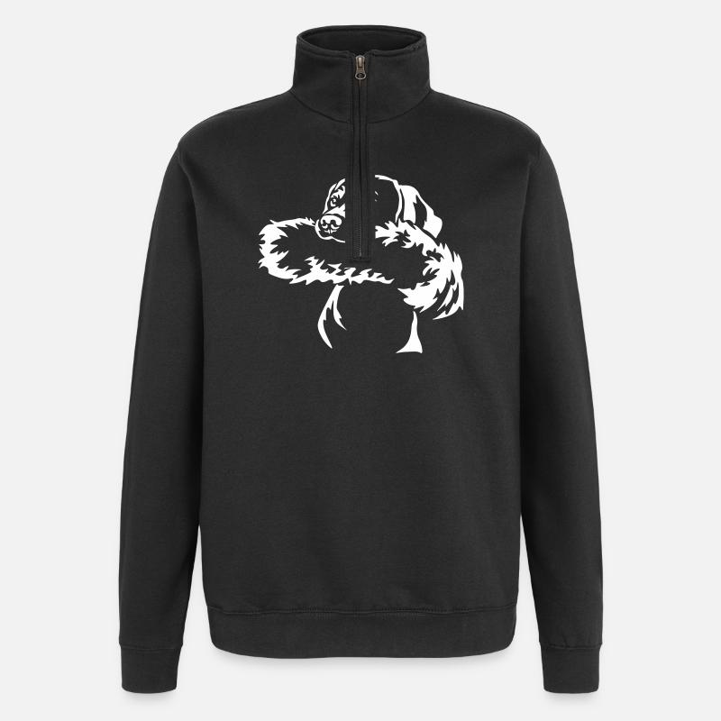 Magyar Vizsla Tête « Black Edition » - Sweat à zip 1/4 - noir