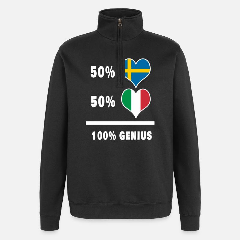 Italie et Suède Génie / present - Sweat à zip 1/4 - noir