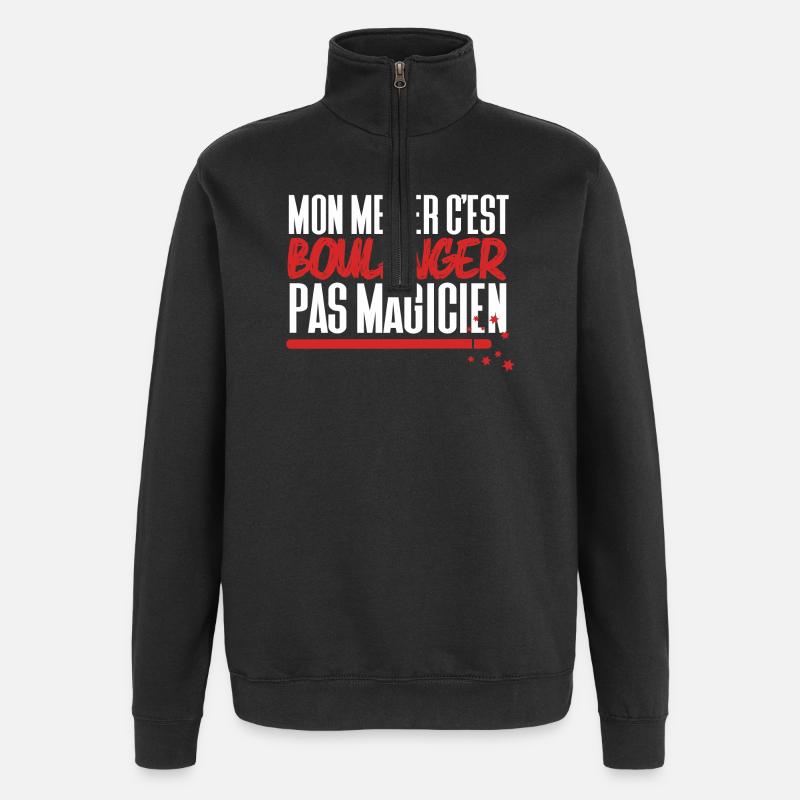 Mon métier c'est Boulanger pas Magicien - Sweat à zip 1/4 - noir