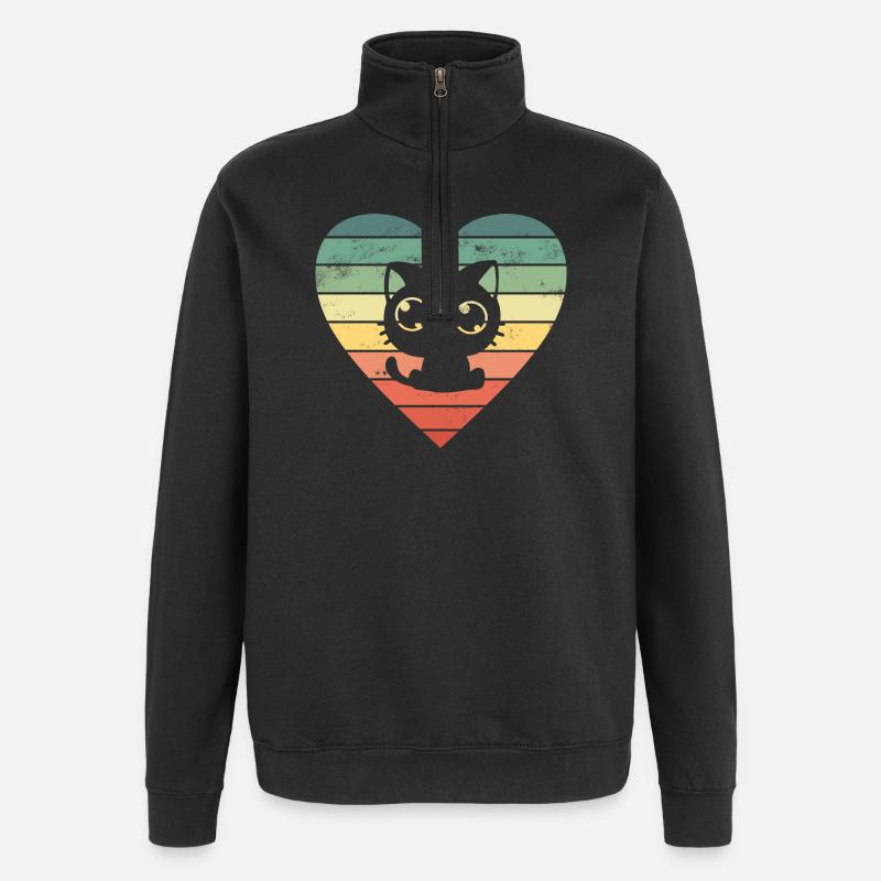 Cat Cats - Quarter-Zip Sweatshirt - black