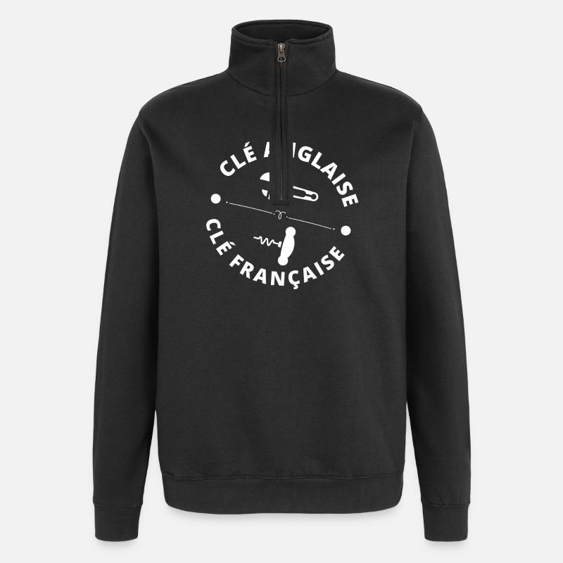 bricolage, bricoler, bricoleur - Sweat à zip 1/4 - noir
