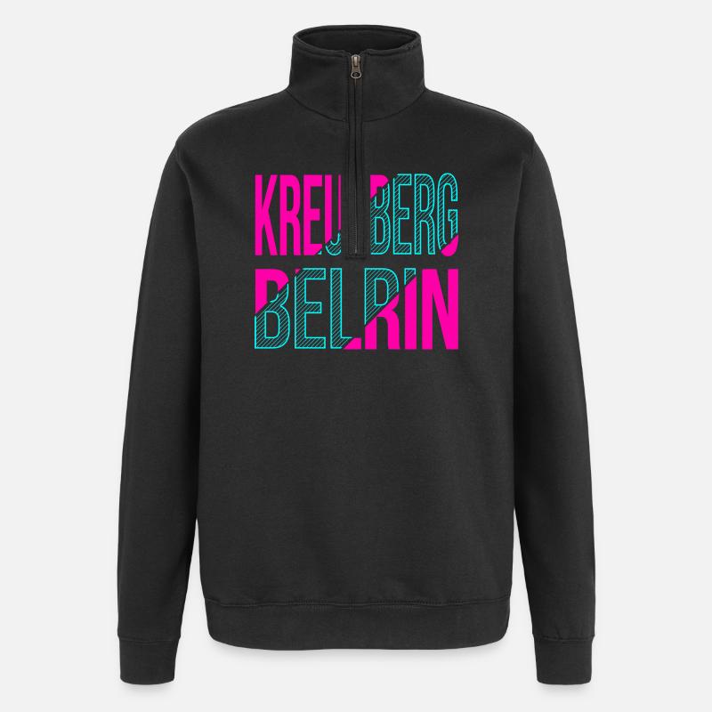 Kreuzberg Berlin Design - Bluza z zamkiem 1/4 - czarny
