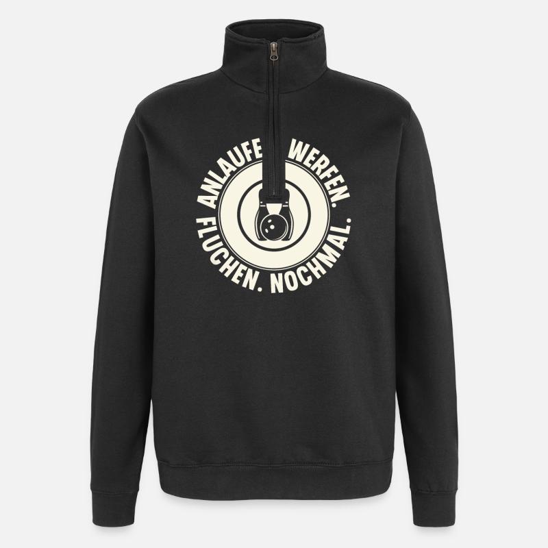 Bowling - Quarter-Zip-Sweatshirt - Schwarz