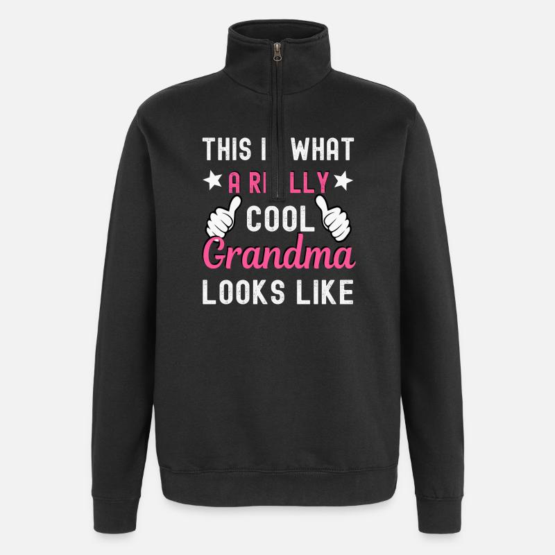 Grand-mère - Sweat à zip 1/4 - noir